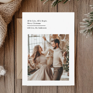 Modern Family Photo All Is Calm All Is Bright Holiday Card