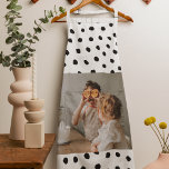 Modern  Family Photo & Black Dots Beauty Gift Apron<br><div class="desc">Modern  Family Photo & Black Dots Beauty Gift</div>