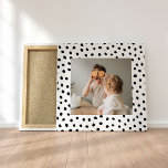 Modern  Family Photo & Black Dots Beauty Gift Canvas Print<br><div class="desc">Modern  Family Photo & Black Dots Beauty Gift</div>