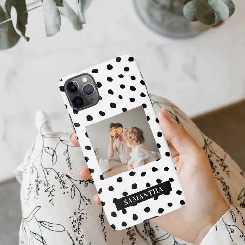 Modern  Family Photo  Black Dots Beauty Gift iPhone 11Pro Max Case