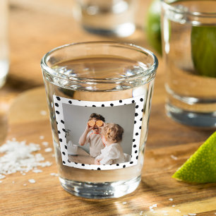 Modern Family Photo & Black Dots Beauty Gift Shot Glass