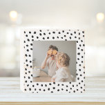Modern  Family Photo & Black Dots Beauty Gift Wooden Box Sign<br><div class="desc">Modern  Family Photo & Black Dots Beauty Gift</div>