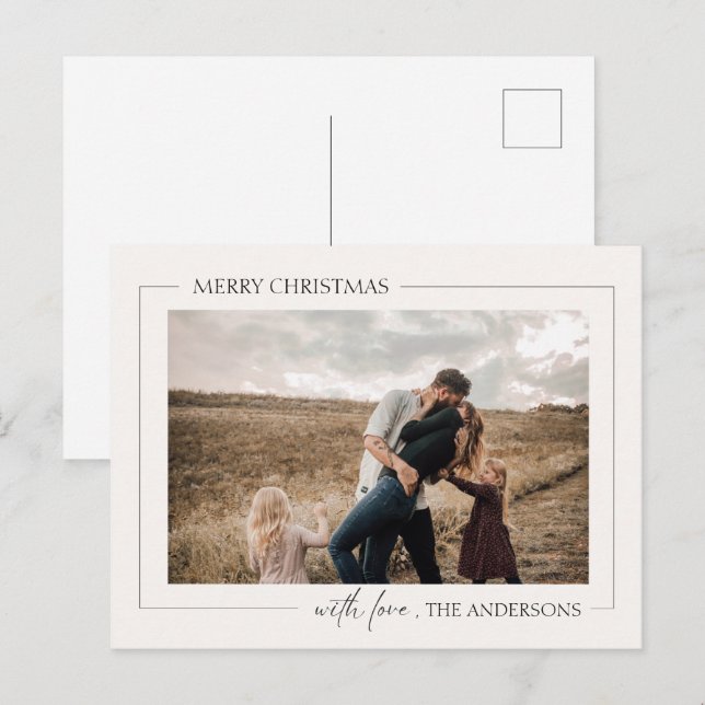 Modern Family Photo Christmas Card (Front/Back)