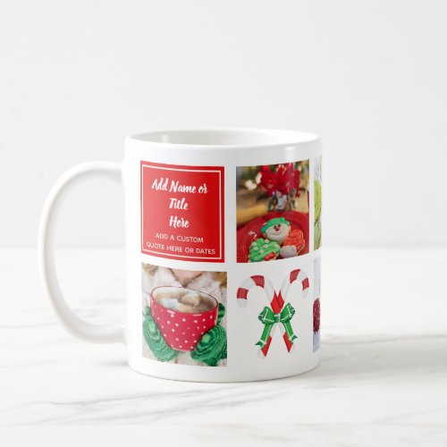 Modern Family Photo Christmas Gift with Templates Coffee Mug
