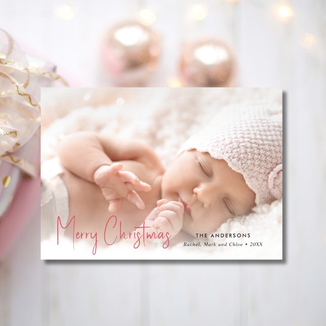 Modern Family Photo Christmas Holiday Card (Creator Uploaded)