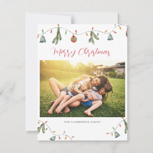 Modern Family Photo Christmas Holiday Script Note Card