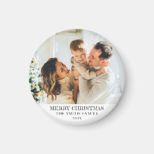 Modern Family Photo Christmas Magnet