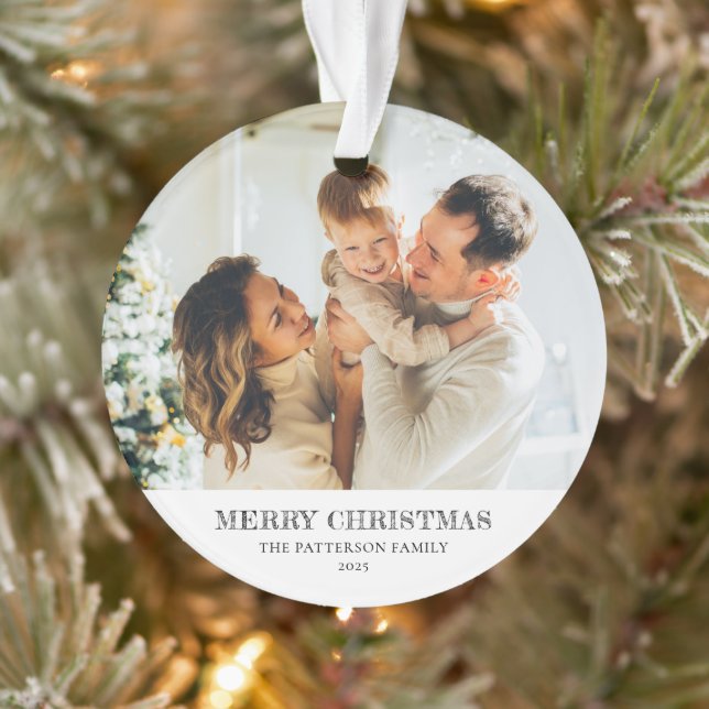 Modern Family Photo Christmas Ornament (Tree)