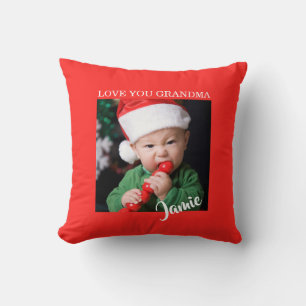 Modern Family Photo Christmas Throw Pillow