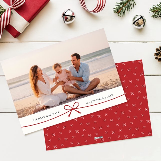 Modern Family Photo Coastal Beach Christmas Holiday Card (Creator Uploaded)