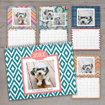 Modern Family Photo Collage 17 - Trendy Patterns Calendar<br><div class="desc">Add 17 of your favorite photos to make a modern photography calendar. There is also a space on the front and the back to customize with more pictures.</div>