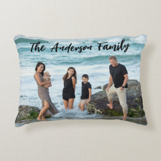Modern Family Photo Collage Accent Pillow