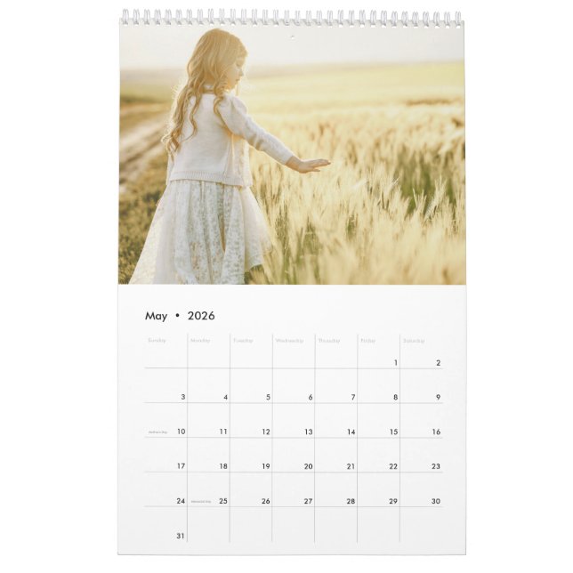 Modern Family Photo Collage Calendar (May 2026)