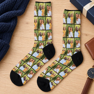 Modern Family Photo Collage Dad Mens Socks