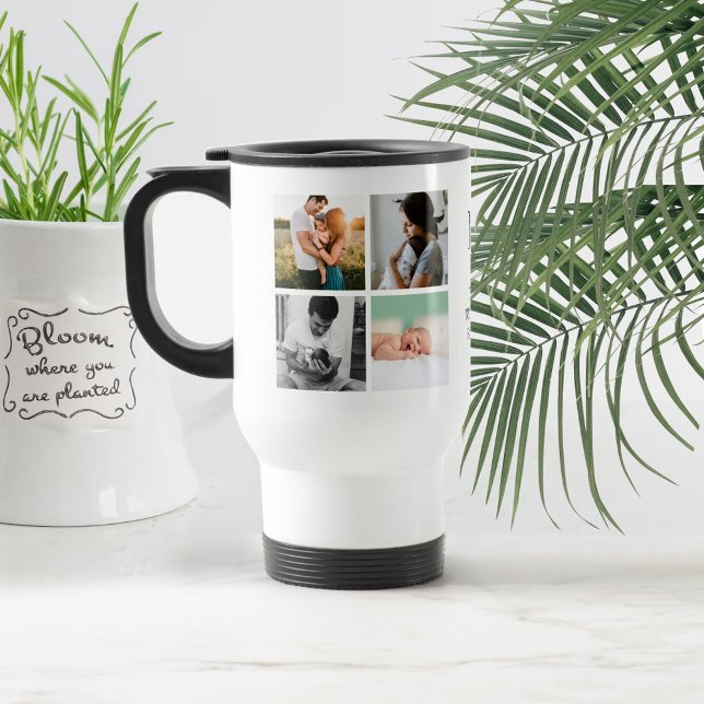 Modern Family photo collage instagram monogram Travel Mug (Creator Uploaded)