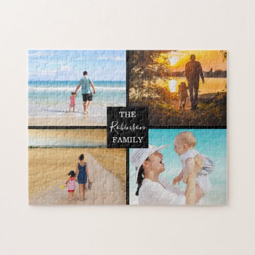 Modern Family Photo Collage Jigsaw Puzzle