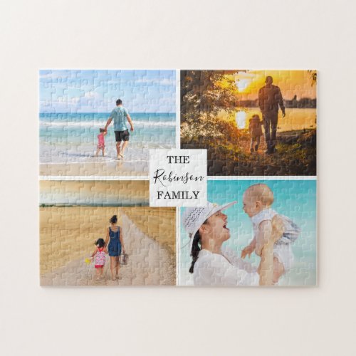 Modern Family Photo Collage Jigsaw Puzzle