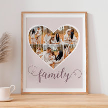 Modern FAMILY Photo Collage Love Script Heart 