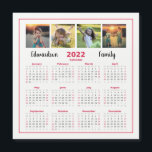 Modern family photo collage magnetic calendar<br><div class="desc">Modern full year family photo monogrammed  Magnetic calendar.
You can add your own name and photos to personalize.</div>