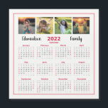 Modern family photo collage magnetic calendar<br><div class="desc">Modern full year family photo monogrammed  Magnetic calendar.
You can add your own name and photos to personalize.</div>