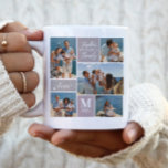 Modern Family Photo Collage Monogram Name 5 Photos Two-tone Coffee Mug at Zazzle
