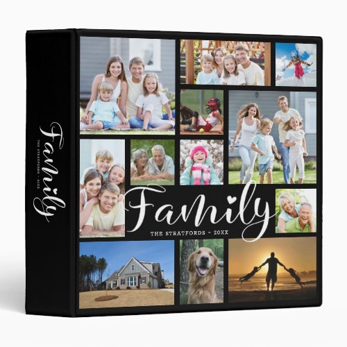 Modern FAMILY Photo Collage Photo Album Scrapbook 3 Ring Binder