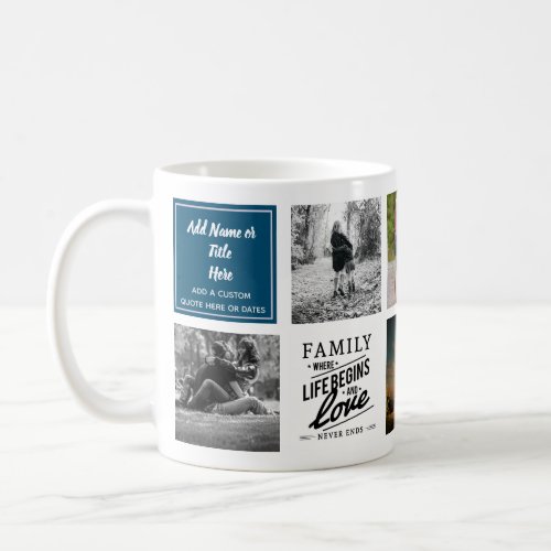 Modern Family Photo Collage Quote Gift ANY Event Coffee Mug