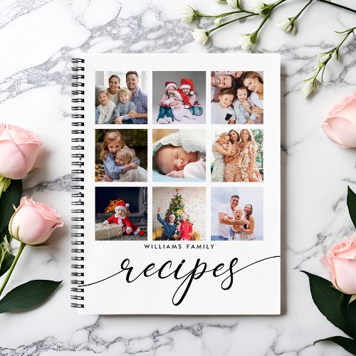 Modern Family Photo Collage Recipes Notebook