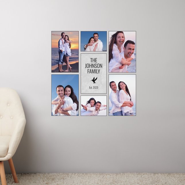 Modern Family Photo Collage Wall Decal (Living Room 2)