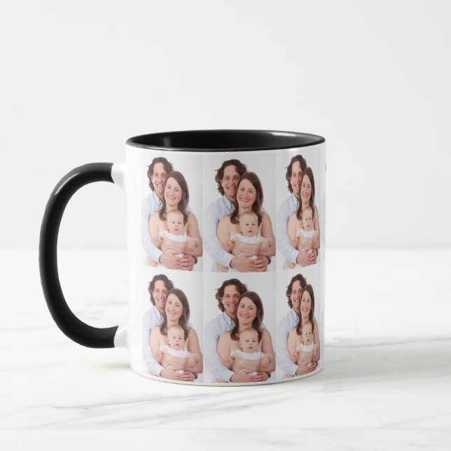 Modern Family Photo Custom Personalized Mug (Left)