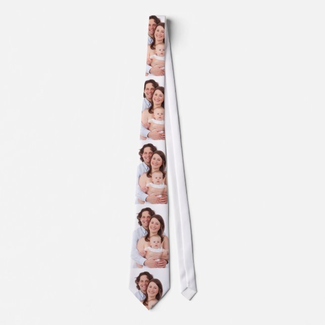 Modern Family Photo Custom Personalized Neck Tie (Front)