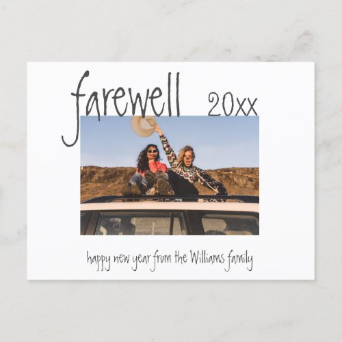 Modern Family Photo Farewell Year in Review Fun Po Postcard