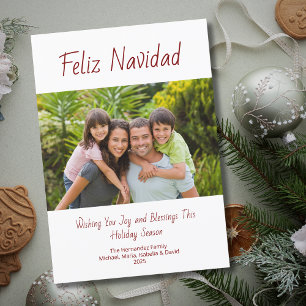 Modern Family Photo Feliz Navidad Christmas Holiday Card