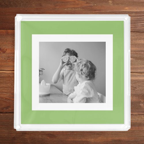 Modern  Family Photo Green Simple Lovely Gift Acrylic Tray