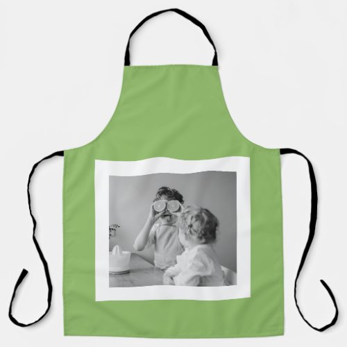 Modern  Family Photo Green Simple Lovely Gift Apron