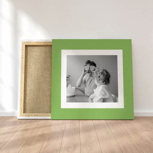 Modern  Family Photo Green Simple Lovely Gift Canvas Print