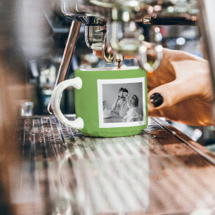 Modern Family Photo Green Simple Lovely Gift Espresso Cup