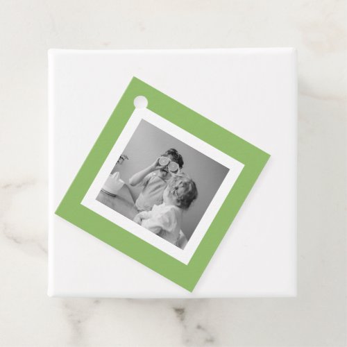 Modern  Family Photo Green Simple Lovely Gift Favor Tags