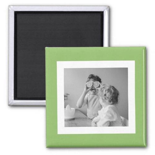 Modern  Family Photo Green Simple Lovely Gift Magnet