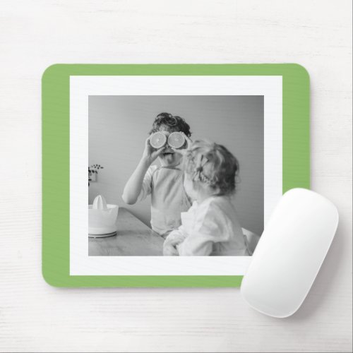 Modern  Family Photo Green Simple Lovely Gift Mouse Pad