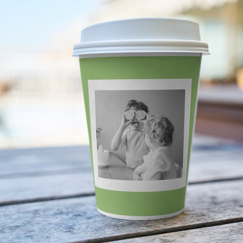 Modern  Family Photo Green Simple Lovely Gift Paper Cups
