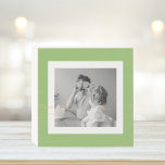 Modern  Family Photo Green Simple Lovely Gift Wooden Box Sign<br><div class="desc">Modern  Family Photo Green Simple Lovely Gift</div>