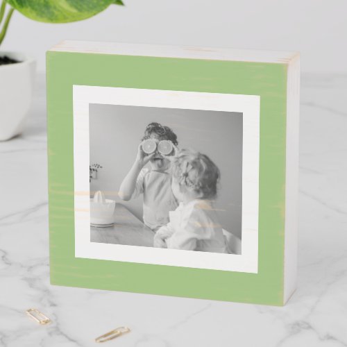 Modern  Family Photo Green Simple Lovely Gift Wooden Box Sign