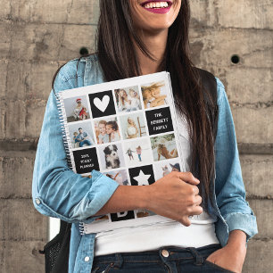 Modern Family Photo Grid Collage Personalized Year Planner