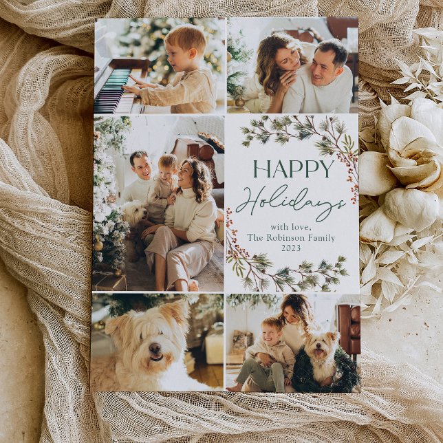 Modern Family Photo Happy Holidays Card (Creator Uploaded)