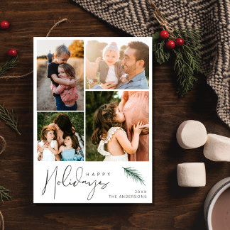 Modern Family Photo Happy Holidays Christmas Holiday Card
