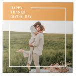 Modern Family Photo& Happy Thanksgiving Day Gift Ceramic Tile<br><div class="desc">Modern Family Photo & Happy Thanksgiving
Best Gift For Your Friends And Family,  Personalized Thanksgiving Text With Autumn Colors.</div>