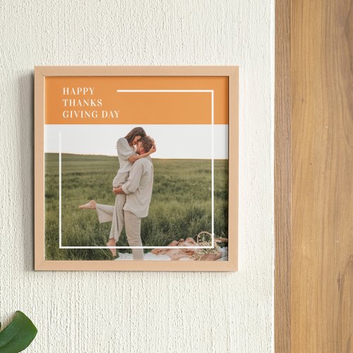 Modern Family Photo Happy Thanksgiving Day Gift Poster