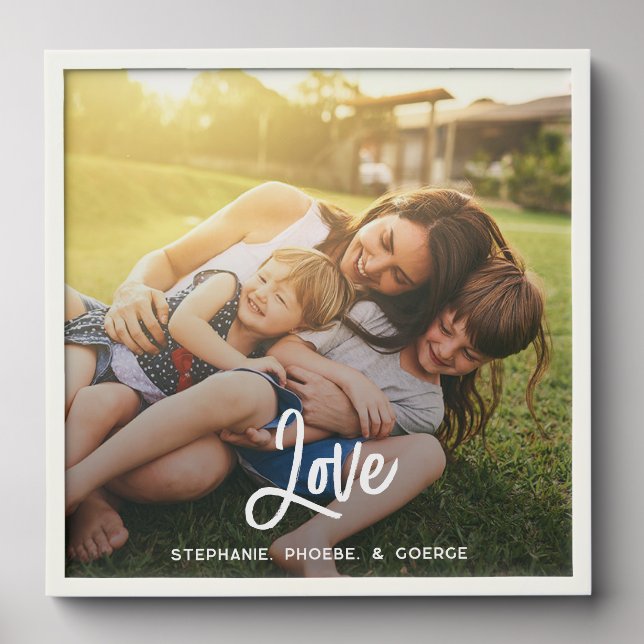 Modern Family Photo Holiday Keepsake Custom Peel And Stick Photo Tile (Front Set)