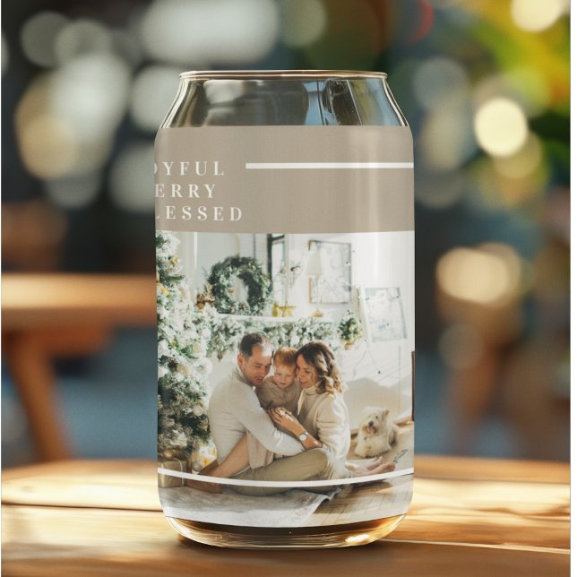 Modern Family Photo | Joyful Merry Blessed  Can Glass (Creator Uploaded)